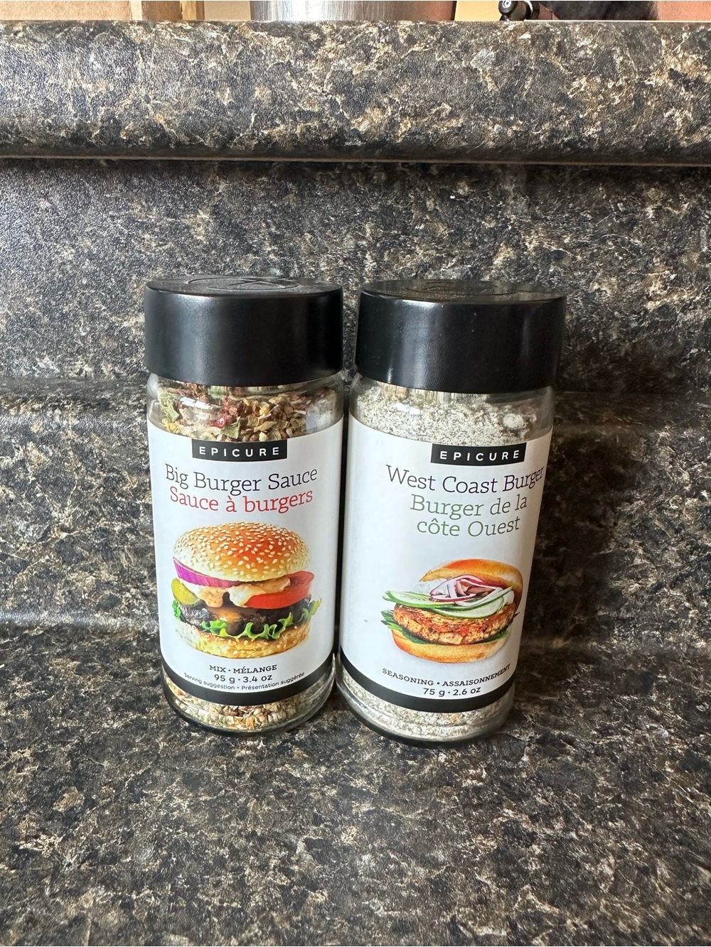 Epicure Big Burger Sauce & West Coast Burger Seasoning Set - Black/White Labels